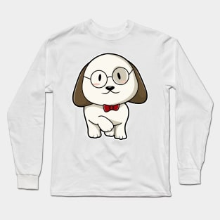 Dog with Tie & Glasses Long Sleeve T-Shirt